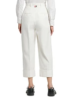 Canvas Cotton High-Rise Straight Trousers