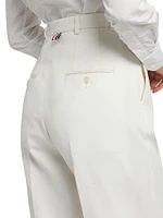 Canvas Cotton High-Rise Straight Trousers