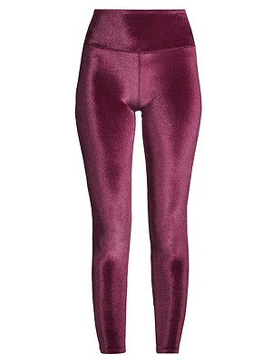 Elara Velvet Ankle-Crop Leggings