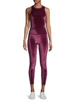 Elara Velvet Ankle-Crop Leggings