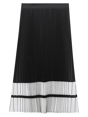 Marie Satin Pleated Midi-Skirt