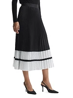 Marie Satin Pleated Midi-Skirt