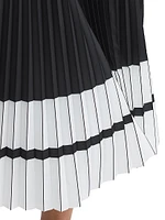 Marie Satin Pleated Midi-Skirt