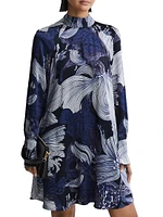 Thea Floral Long-Sleeve Minidress