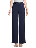 Stretch Crepe Wide-Leg Trousers