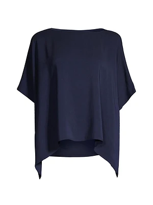 Stretch Crepe Handkerchief Blouse