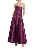 Brielle Strapless Floral Mikado Gown