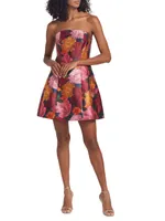 Alanna Floral Strapless Minidress