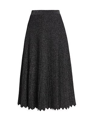 The Rory Metallic Knit Midi-Skirt