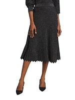 The Rory Metallic Knit Midi-Skirt