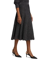 The Rory Metallic Knit Midi-Skirt