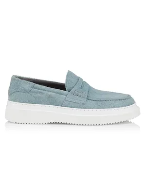 Summer Vibes Suede Platform Penny Loafers