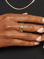 14K White Gold Polished Diamond Cut Coil Ring