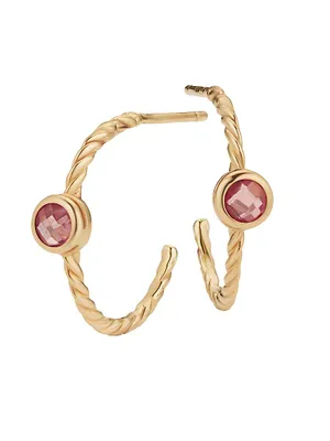 14K Yellow Gold Ruby Heritage Hoops