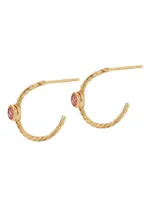 14K Yellow Gold Ruby Heritage Hoops