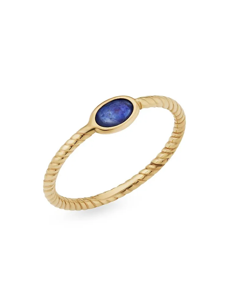 14K Yellow Gold Sapphire Heritage Ring