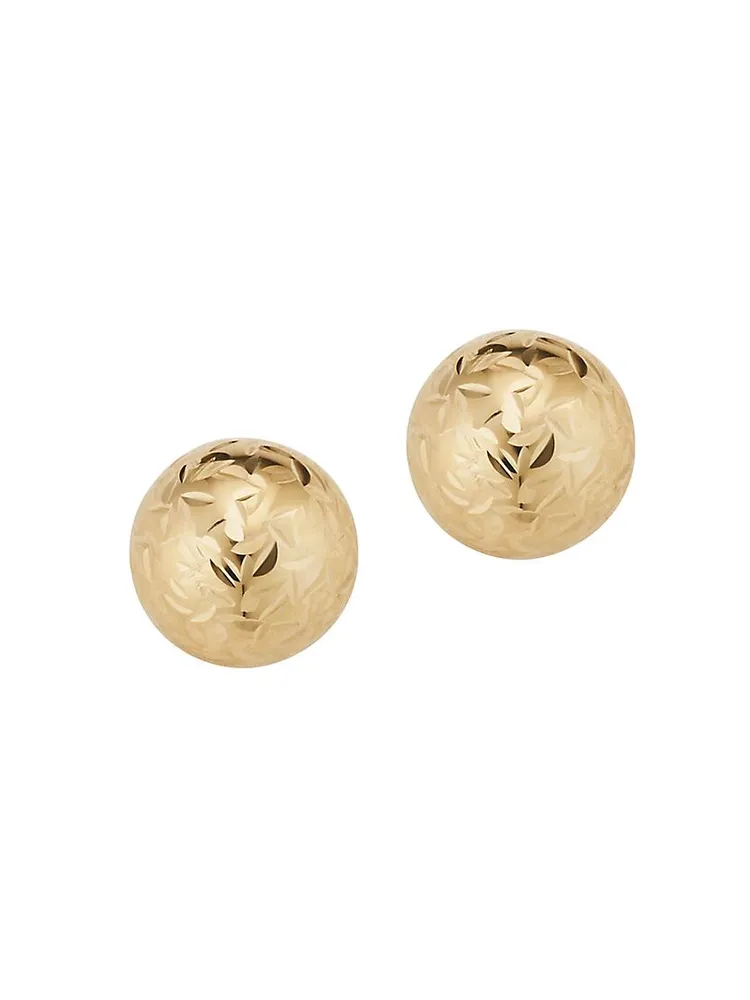 14K Yellow Gold Celebration Ball Studs