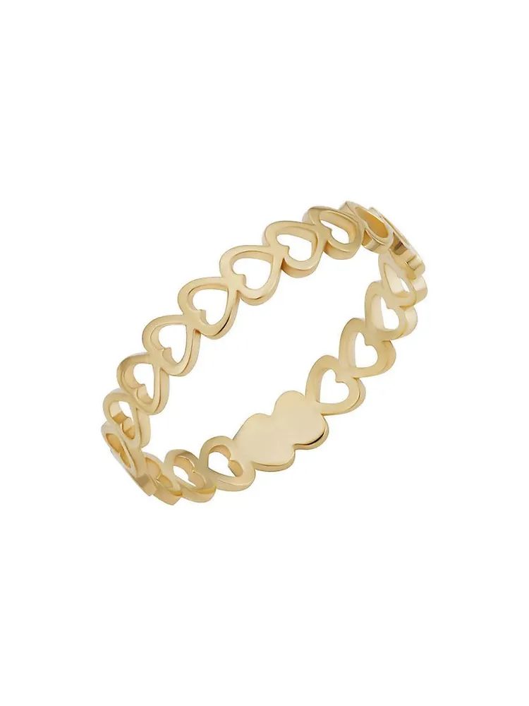 14K Yellow Gold Open Your Heart Ring