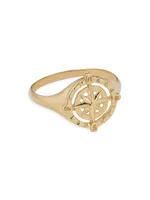 14K Yellow Gold Compass Rose Ring