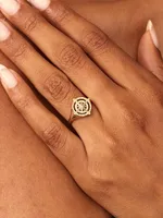 14K Yellow Gold Compass Rose Ring