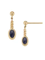 14K Yellow Gold Sapphire Heritage Drop Earrings