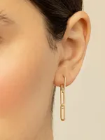 14K White Gold Venice Link Diamond Drop Earrings