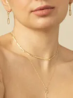 14K White Gold Venice Link Diamond Drop Earrings