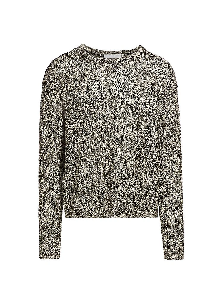 Linen-Blend Marled Sweater