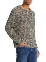 Linen-Blend Marled Sweater