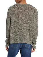 Linen-Blend Marled Sweater