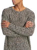 Linen-Blend Marled Sweater