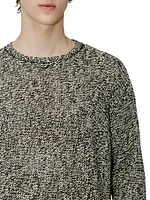 Linen-Blend Marled Sweater