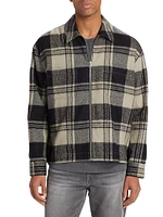 Spring Plaid Cotton-Wool Shirt Jacket