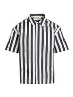 Striped Cotton Camp Shirt