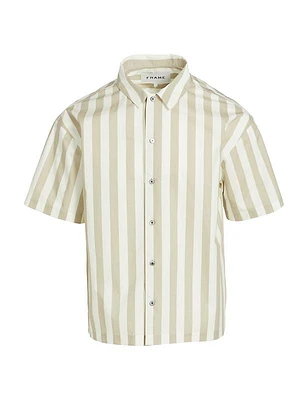 Striped Cotton Camp Shirt