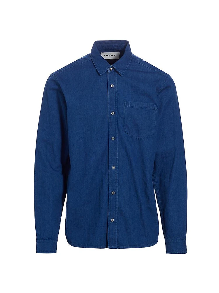 Chambray Button-Front Shirt