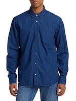 Chambray Button-Front Shirt