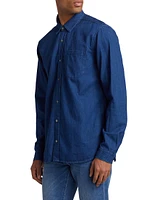 Chambray Button-Front Shirt