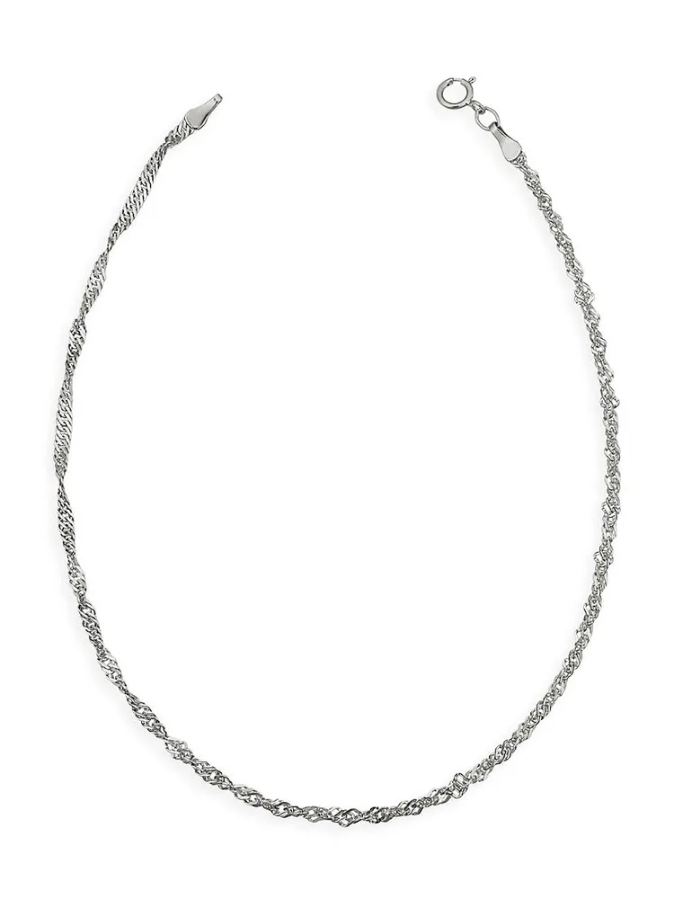 14K White Gold Bold Spirah Anklet