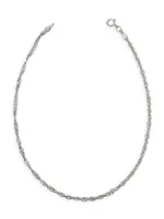 14K White Gold Bold Spirah Anklet