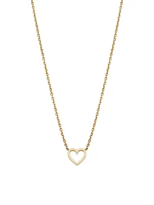 14K Yellow Gold Open Your Heart Pendant Necklace