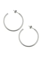 14K White Gold Sicily Open Hoops