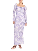 Solana Floral Ruched Maxi Dress