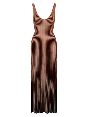 Claretta Striped Knit Maxi Dress