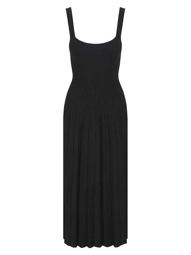 Ellison Knit Pleated Midi-Dress