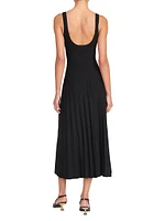 Ellison Knit Pleated Midi-Dress