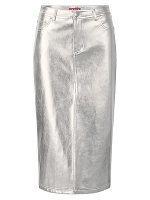 Oaklyn Metallic Midi-Skirt