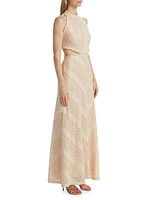 Lilibet Sequined Crochet Maxi Dress