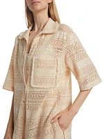 Zena Sequined Crochet Shirt