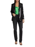 Denny Vegan Leather Blazer